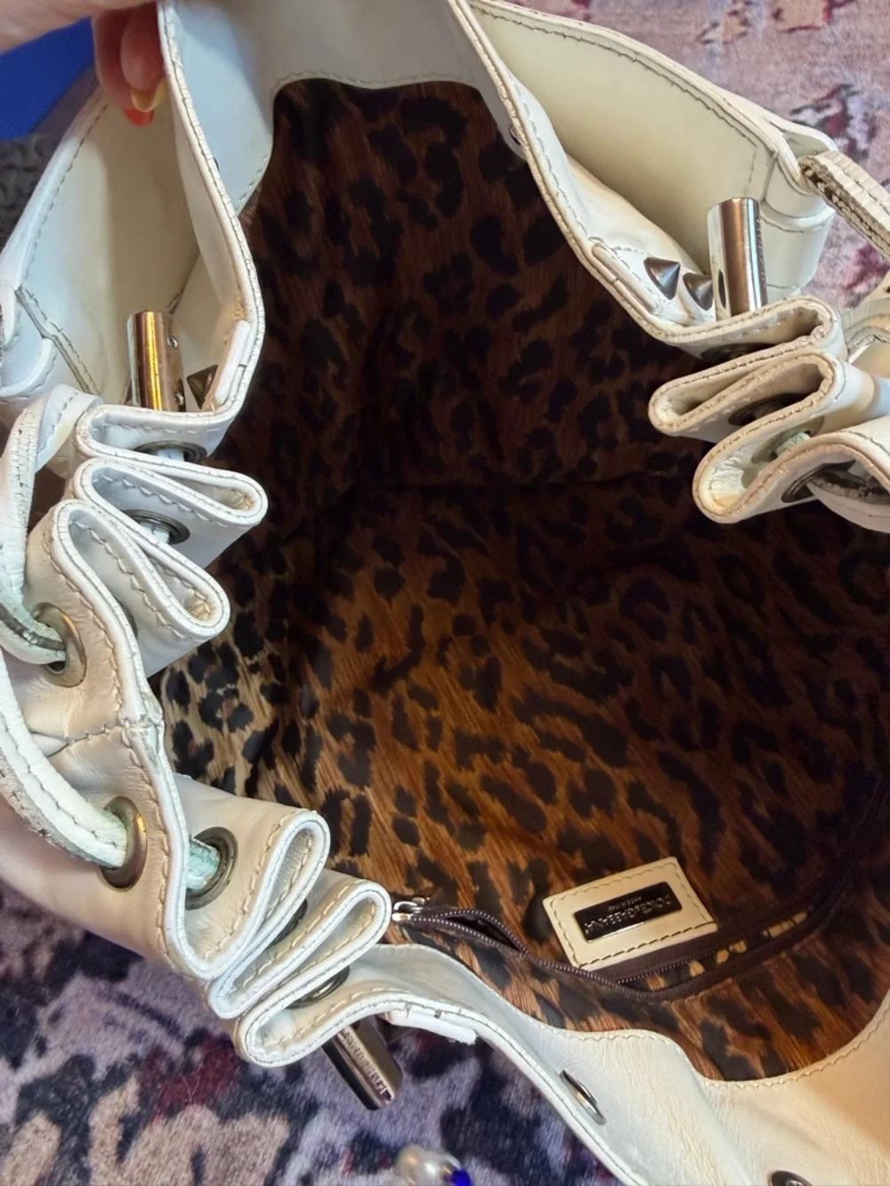 DOLCE & GABBANA Vintage Handbag Love Large Leather Iconic Hobo AUTHENTIC white - Picture 12 of 14